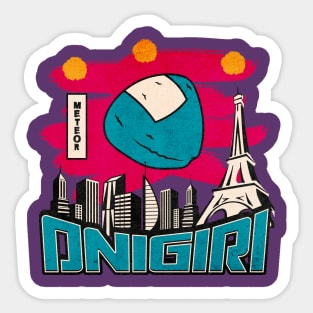 Onigiri Meteor, Epic Funny Apocalyptic Onigiri Sushi Sticker